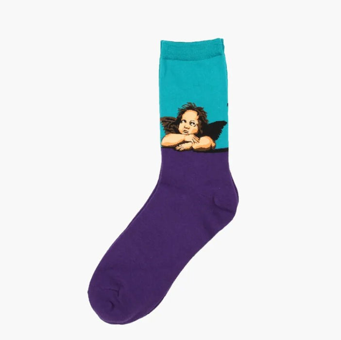 Hot Dropshipping Autumn winter Retro Women New Art Van Gogh Mural World Famous Oil Painting Series Men Socks Funny Socks - Bivakshop