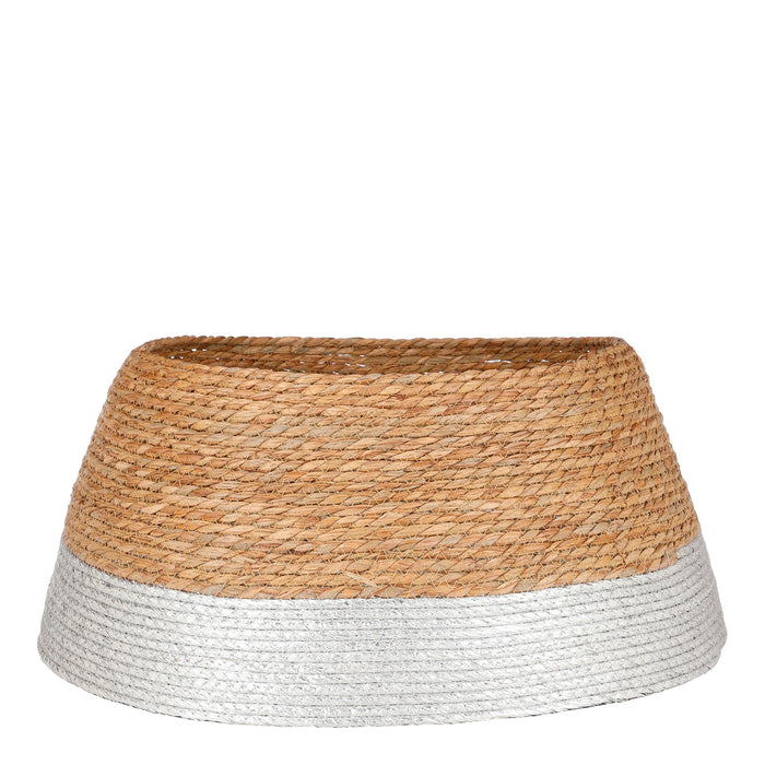 House of Seasons - Boomrok Zilver Glans – D58 cm – Stijlvolle Kerstboomvoet Bedekking - Bivakshop