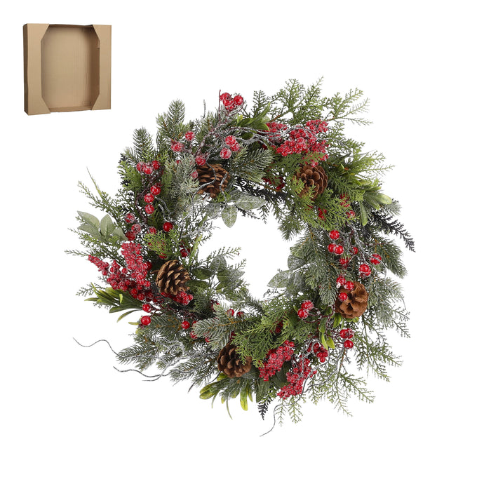 House of Seasons – Randell kerstkrans – Ø50 cm – Rood - Bivakshop