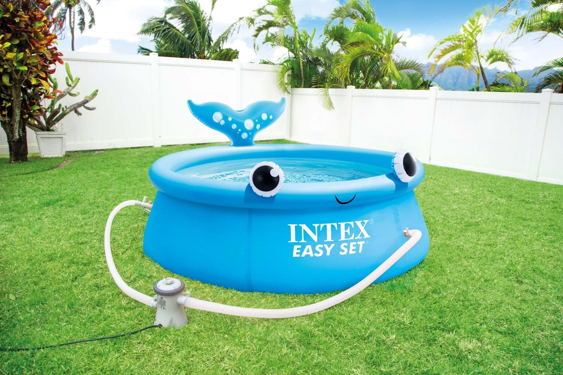 Huismerk - Intex jolly whale easy set zwembad - 183 x 51 cm met vrolijk walvisontwerp - Bivakshop