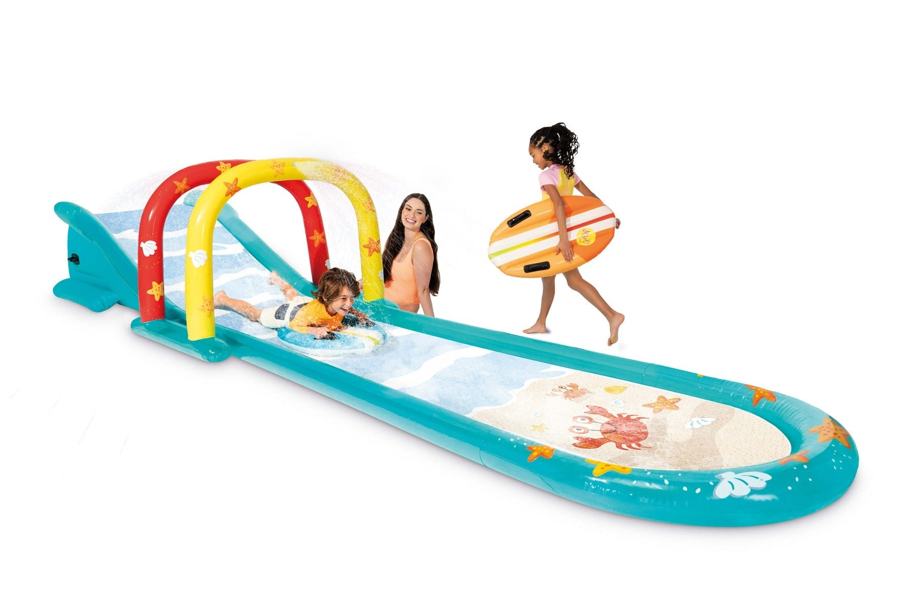 Huismerk intex - Surfing fun opblaasbare waterglijbaan - Surfplanken en watersproeiers - Bivakshop