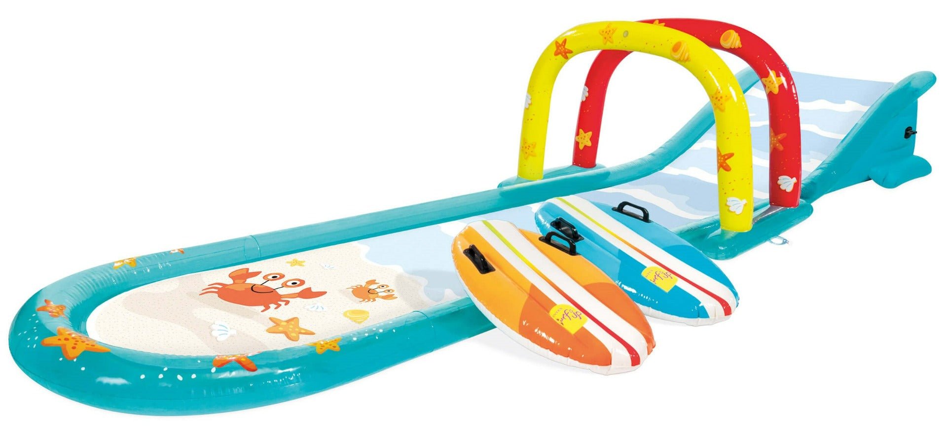 Huismerk intex - Surfing fun opblaasbare waterglijbaan - Surfplanken en watersproeiers - Bivakshop