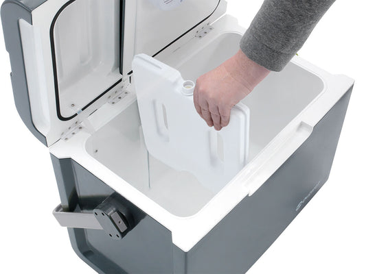 Huismerk outwell ecocool slate grey 35 – Elektrische koelbox 12V/230V met 35L inhoud - Bivakshop