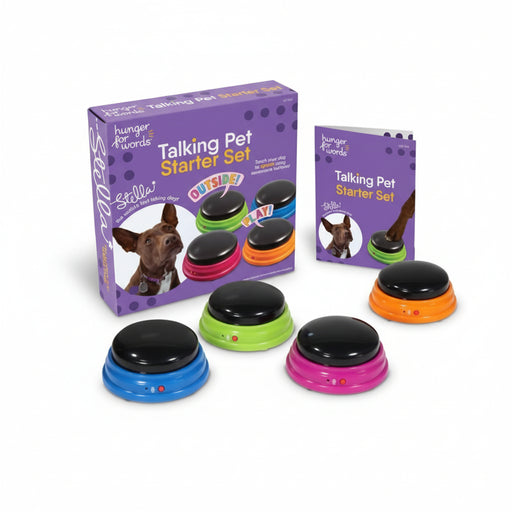 Hunger For Words - Talking Pet Starter Set - Interactief Communicatiesysteem - 4 Buttons - Bivakshop