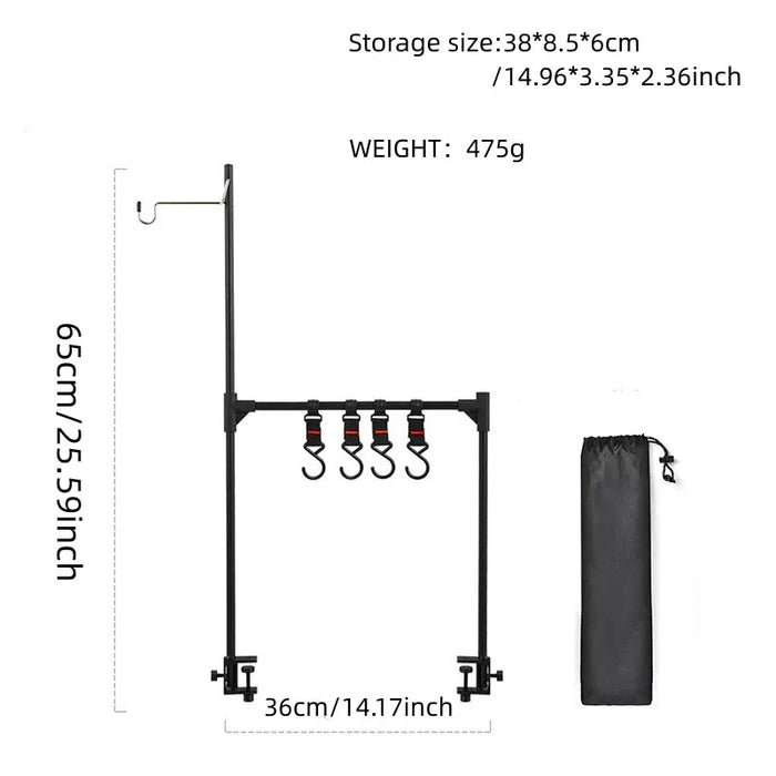 IGT lampstandaard – Draagbare aluminium campingrek voor kookgerei & verlichting - Bivakshop
