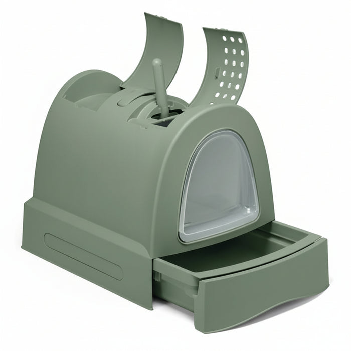 Imac - Kattenbak Zuma 2nd Life Groen - 56x40x42,5 cm - Gerecycled Kunststof - Bivakshop