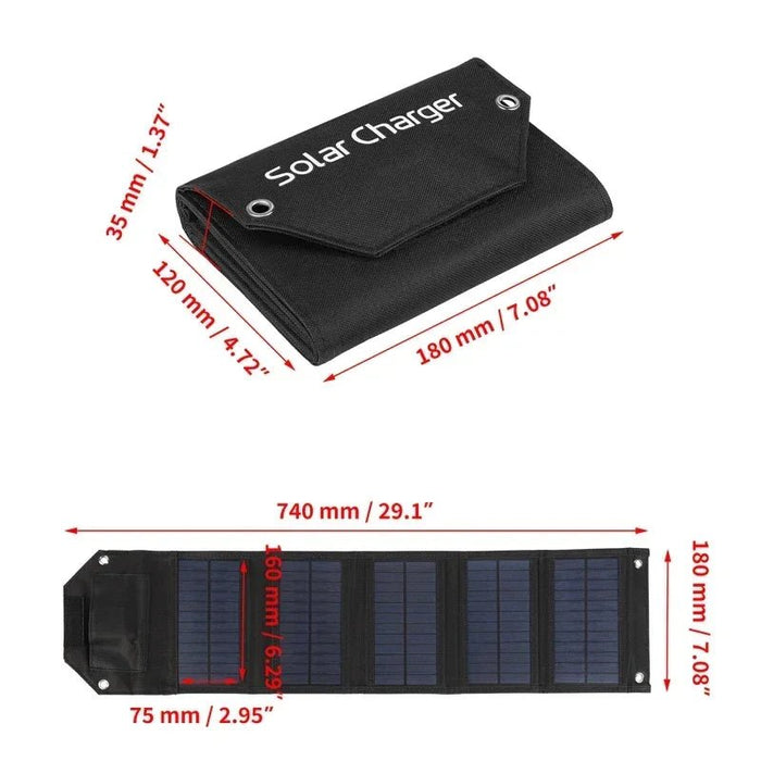Inklapbaar zonnepaneel 60/80/100 W – Draagbare USB - 5V lader - Bivakshop