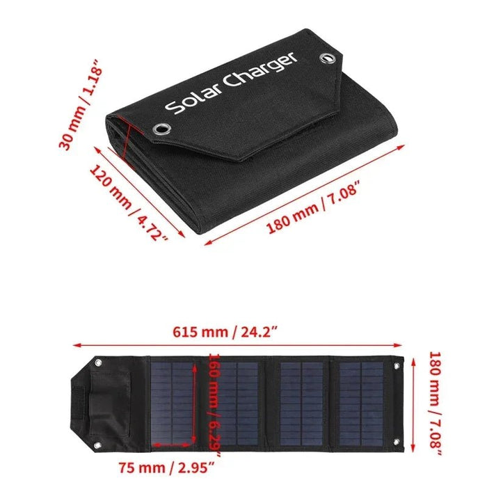 Inklapbaar zonnepaneel 60/80/100 W – Draagbare USB - 5V lader - Bivakshop