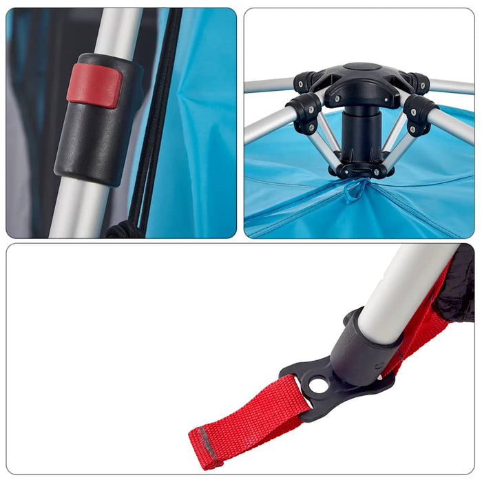 Instant Koepeltent Blauw – Snelontgrendeling – Snelle Opzet & Waterdicht – 4, 6 of 8 Personen - Bivakshop