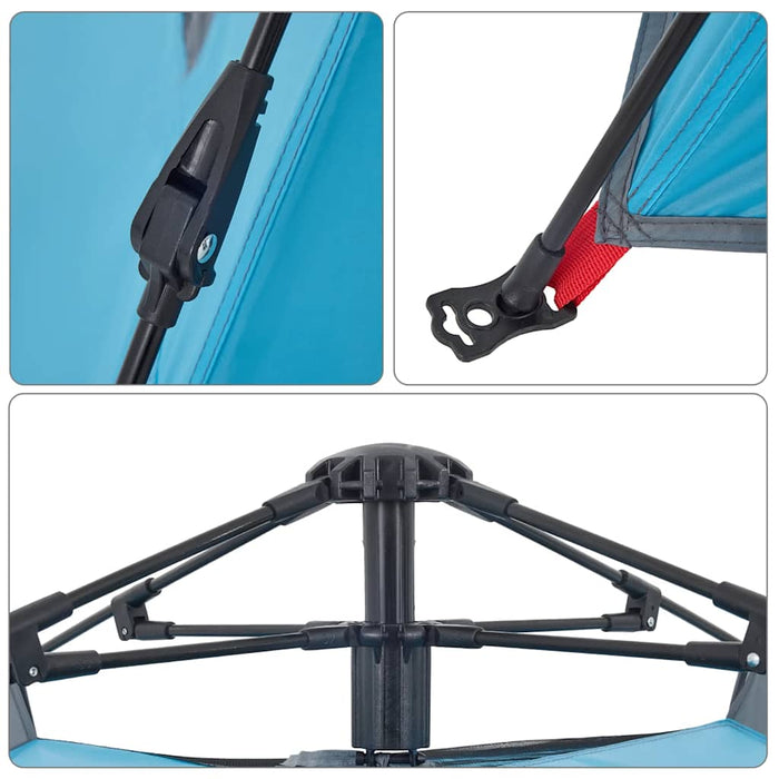 Instant Koepeltent Blauw – Snelontgrendeling – Snelle Opzet & Waterdicht – 4 of 5 Personen - Bivakshop
