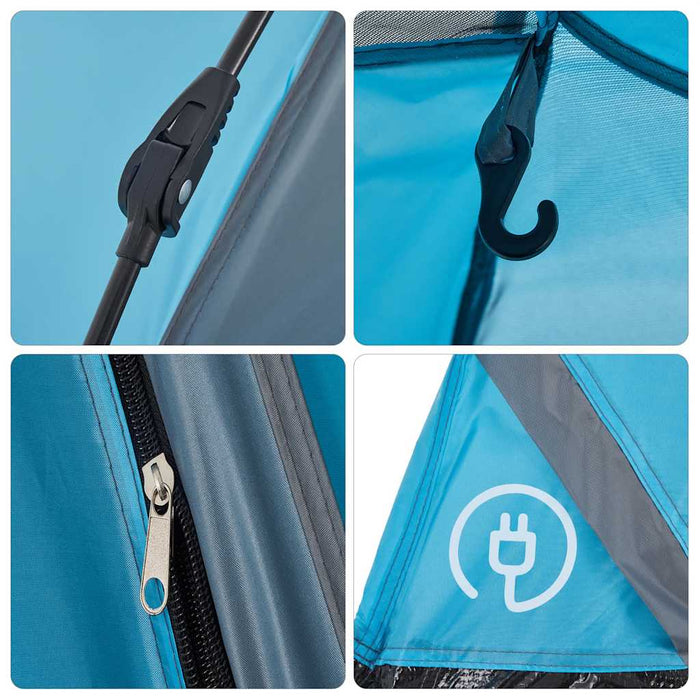 Instant Koepeltent Blauw – Snelontgrendeling – Stabiel & Fris – 3, 4 of 5 Personen - Bivakshop