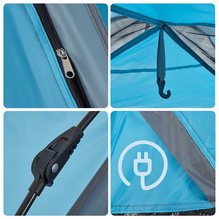Instant Koepeltent Blauw – Snelontgrendeling – Waterdicht & Snelle Opzet – 2 of 3 Personen - Bivakshop