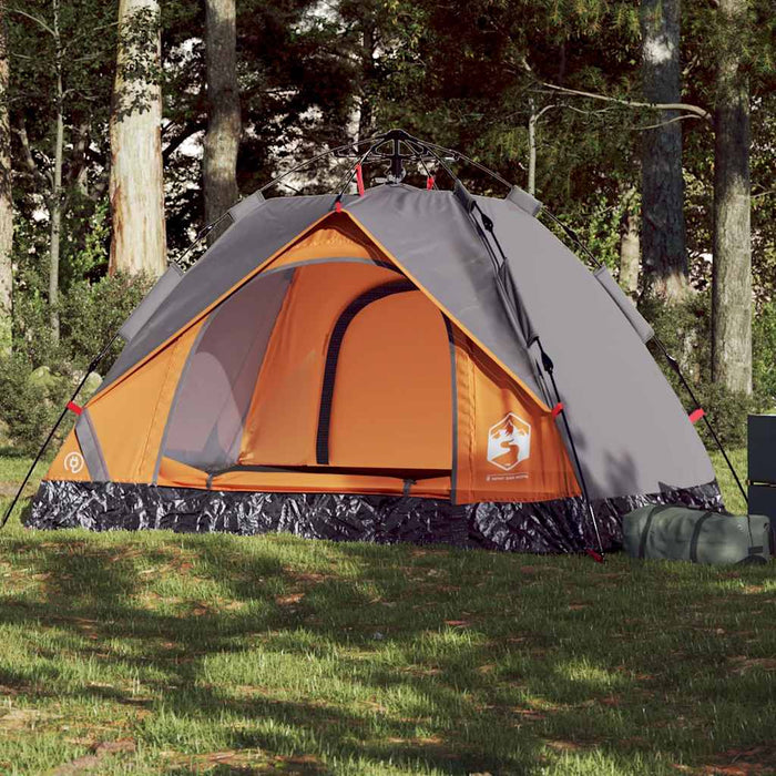 Instant Koepeltent – Grijs/Oranje – Snelontgrendeling – 2 - 3 Personen - Bivakshop