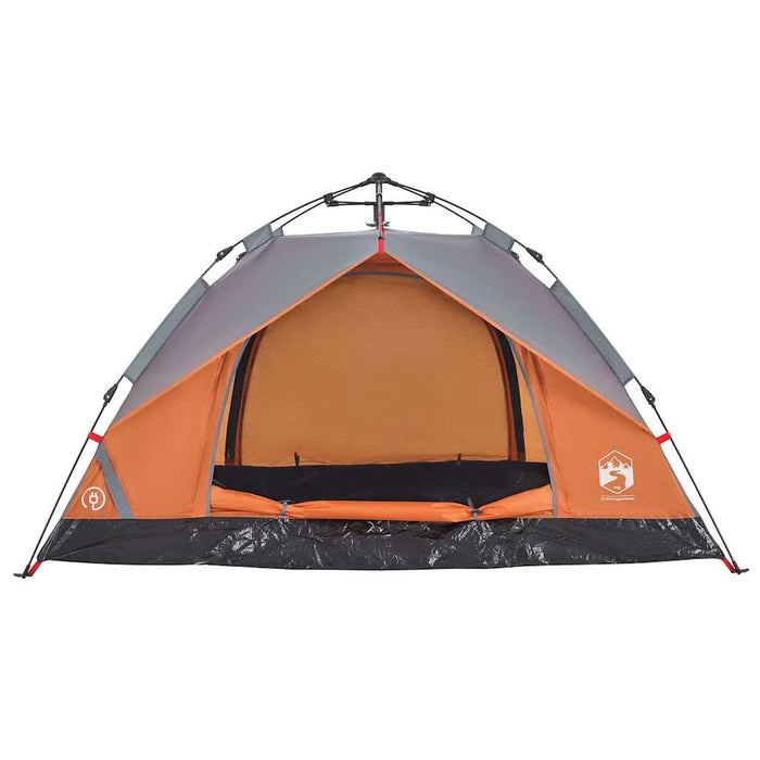 Instant Koepeltent – Grijs/Oranje – Snelontgrendeling – 2 - 3 Personen - Bivakshop