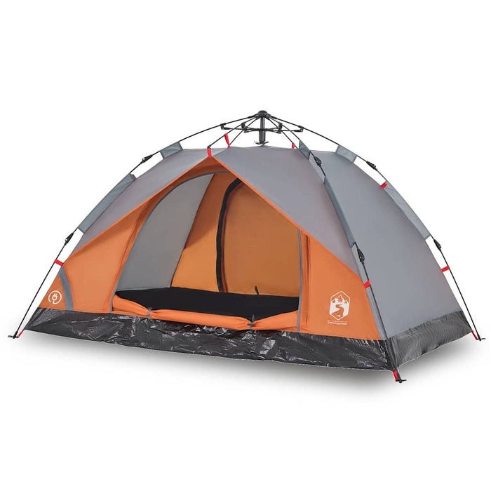 Instant Koepeltent – Grijs/Oranje – Snelontgrendeling – 2 - 3 Personen - Bivakshop