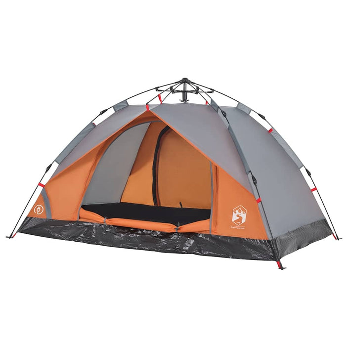 Instant Koepeltent – Grijs/Oranje – Snelontgrendeling – 2 - 3 Personen - Bivakshop