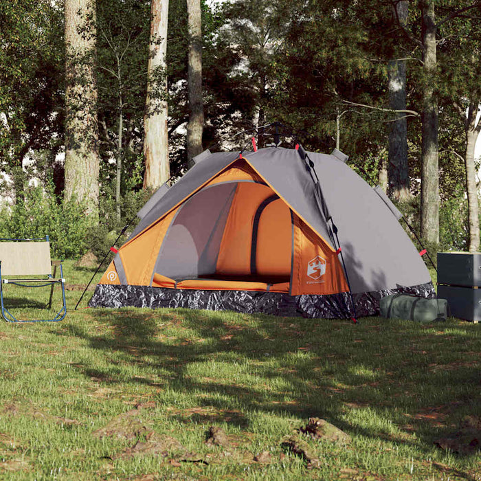 Instant Koepeltent – Grijs/Oranje – Snelontgrendeling – 2 - 3 Personen - Bivakshop