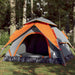Instant Koepeltent – Grijs/Oranje – Snelontgrendeling – 3, 4 of 5 Personen - Bivakshop