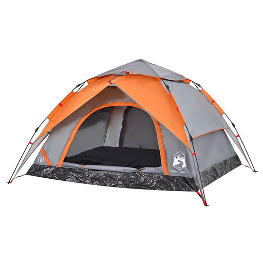 Instant Koepeltent – Grijs/Oranje – Snelontgrendeling – 3, 4 of 5 Personen - Bivakshop