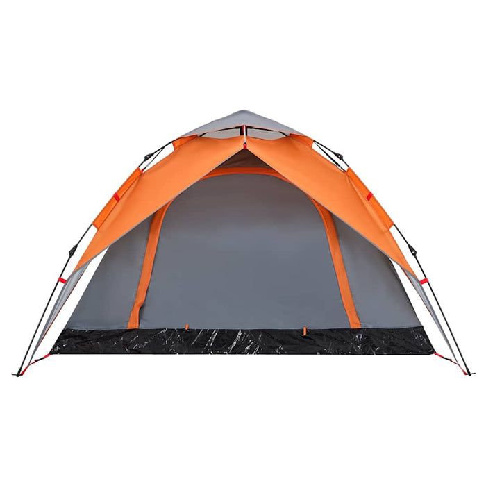 Instant Koepeltent – Grijs/Oranje – Snelontgrendeling – 3, 4 of 5 Personen - Bivakshop