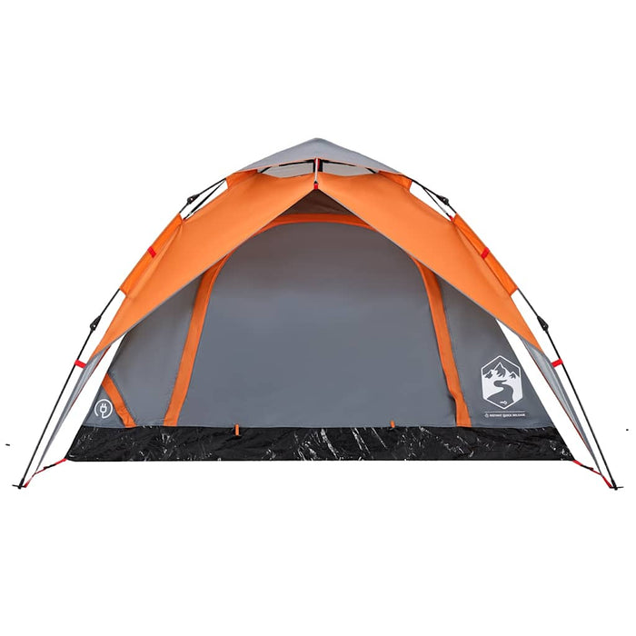 Instant Koepeltent – Grijs/Oranje – Snelontgrendeling – 3, 4 of 5 Personen - Bivakshop