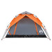 Instant Koepeltent – Grijs/Oranje – Snelontgrendeling – 3, 4 of 5 Personen - Bivakshop