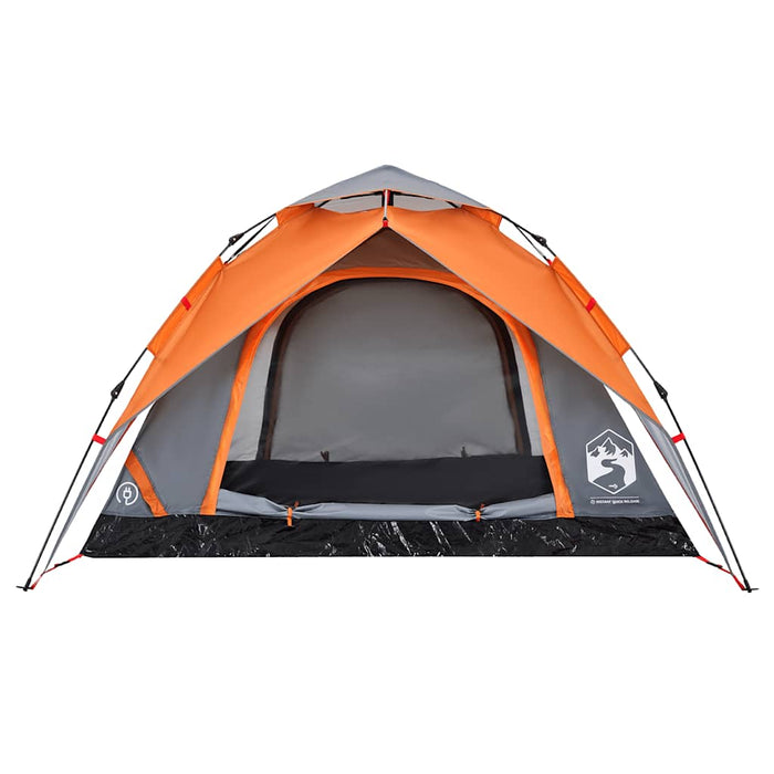 Instant Koepeltent – Grijs/Oranje – Snelontgrendeling – 3, 4 of 5 Personen - Bivakshop