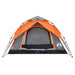Instant Koepeltent – Grijs/Oranje – Snelontgrendeling – 3, 4 of 5 Personen - Bivakshop