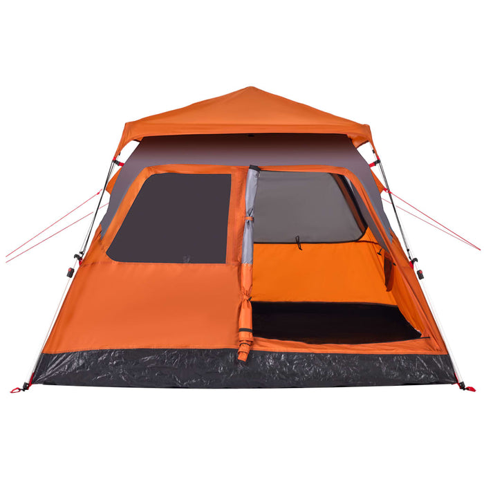 Instant Koepeltent Grijs/Oranje – Snelontgrendeling – 4, 6 of 8 Personen - Bivakshop