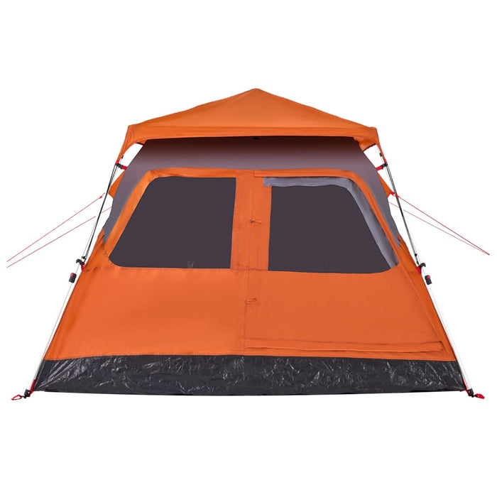 Instant Koepeltent Grijs/Oranje – Snelontgrendeling – 4, 6 of 8 Personen - Bivakshop