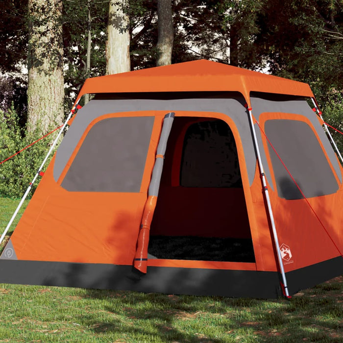 Instant Koepeltent Grijs/Oranje – Snelontgrendeling – 4, 6 of 8 Personen - Bivakshop