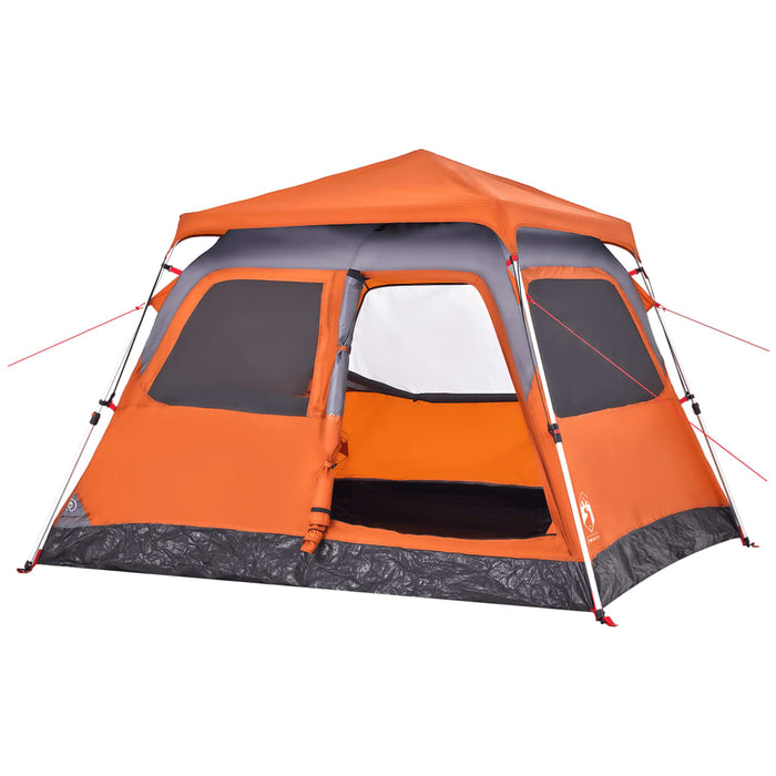 Instant Koepeltent Grijs/Oranje – Snelontgrendeling – 4, 6 of 8 Personen - Bivakshop