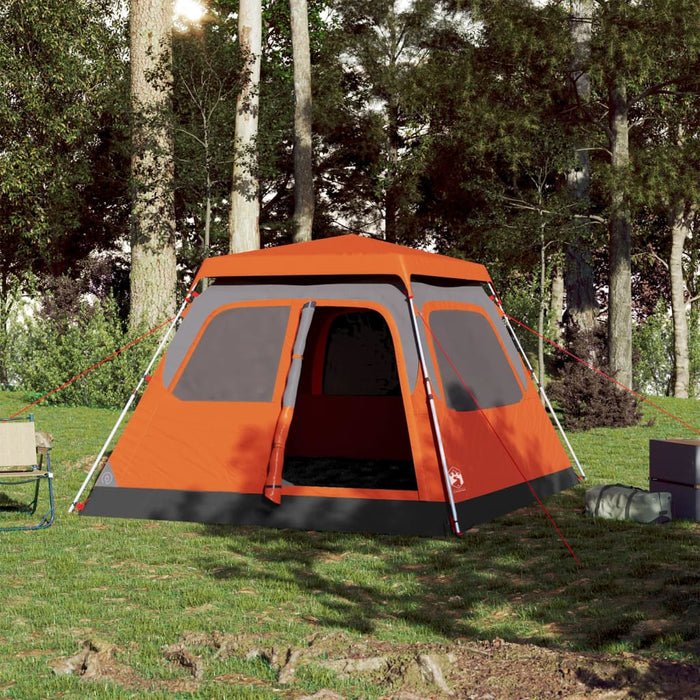 Instant Koepeltent Grijs/Oranje – Snelontgrendeling – 4, 6 of 8 Personen - Bivakshop