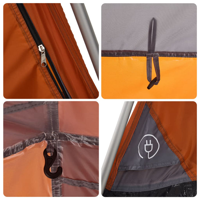 Instant Koepeltent Grijs/Oranje – Snelontgrendeling – 4, 6 of 8 Personen - Bivakshop