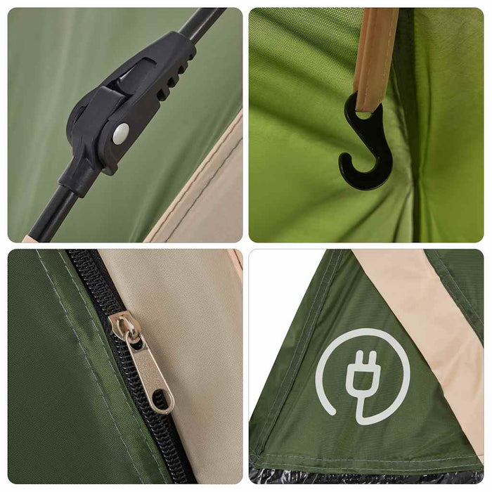 Instant Koepeltent Groen – Snelontgrendeling – Stabiel & Discreet – 3, 4 of 5 Personen - Bivakshop