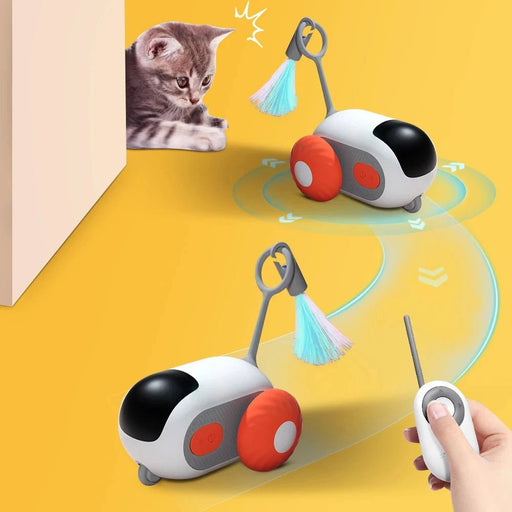 Interactieve speelgoedauto voor katten – Rijdt automatisch en met afstandsbediening - Bivakshop