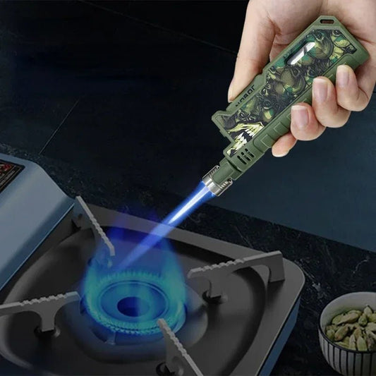 JOBON metalen winddichte butaangas sigarenaansteker - Uittrekbare stang voor keuken, camping en outdoor - Bivakshop