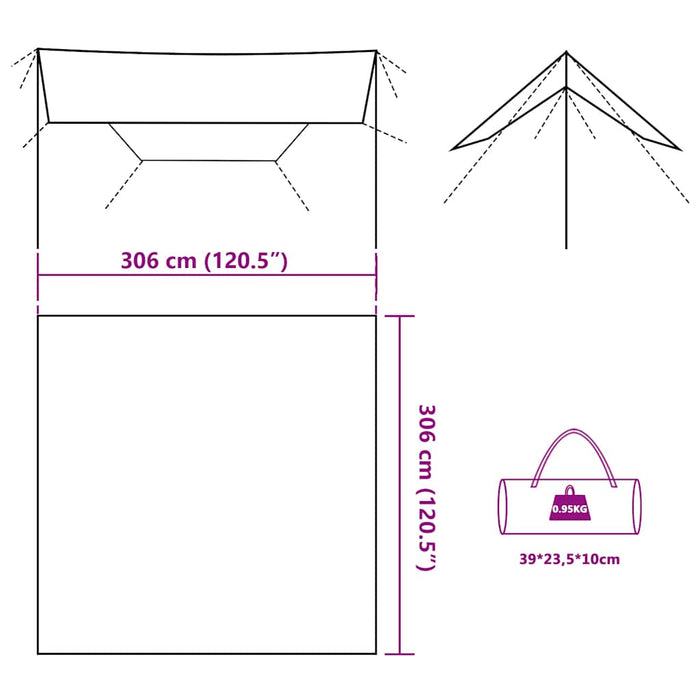 Kampeerluifel – Waterdichte luifel – Bruin – Compact ontwerp – Diverse maten - Bivakshop