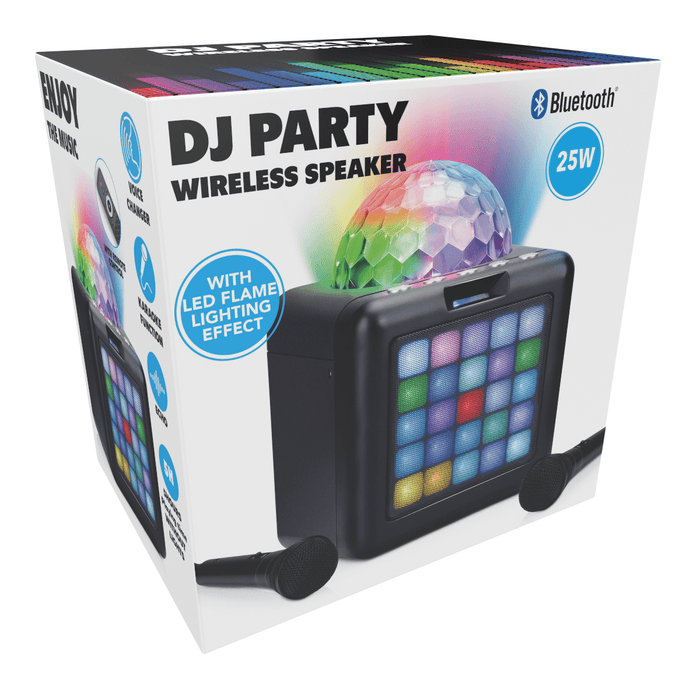 Karaoke Party Speaker – BT – 10W – 25 LED’s – USB – Draagbaar & Feestklaar - Bivakshop