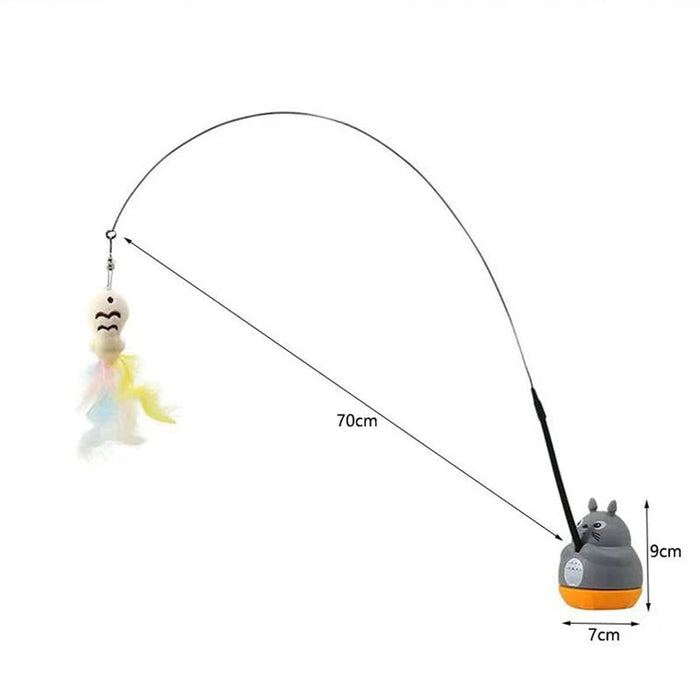 Kattenspeelhengel – Met veer & draaimechanisme – Leuk interactief katten speelgoed - Bivakshop