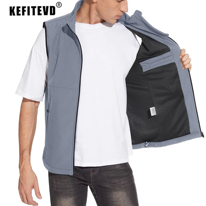 KEFITEVD lichtgewicht heren hikingvest - Winddicht outdoor gilet voor kamperen, klimmen en vissen - Bivakshop