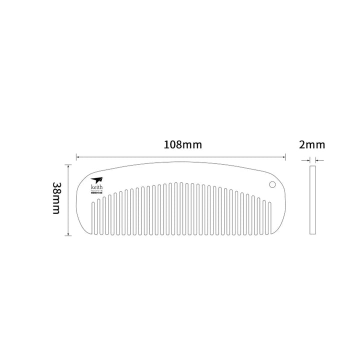 Keith Outdoor EDC Gadgets Titanium Travel Comb Anti - static Durable Hair Comb Men Hair Comb Clip for Men's Style Ti1731 - Bivakshop