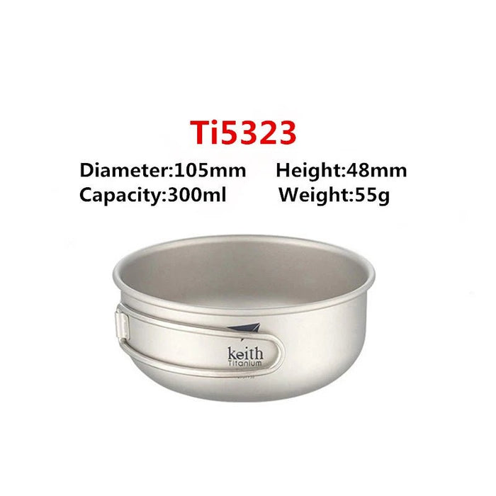 Keith titanium folding bowls - ultralicht & duurzaam - outdoor tafelgerei - 300ML/400ML/500ML/600ML - Bivakshop