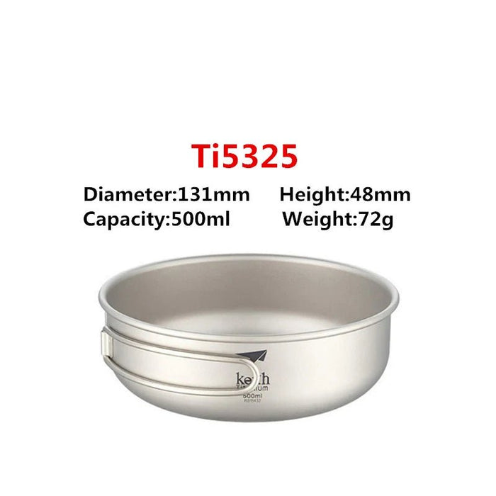 Keith titanium opvouwbare kom met handvat - Lichtgewicht buitenservies - 3 maten verkrijgbaar - Bivakshop
