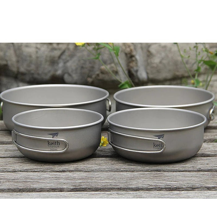 Keith titanium opvouwbare kom met handvat - Lichtgewicht buitenservies - 3 maten verkrijgbaar - Bivakshop