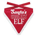 Kerst Bandana Hond – Santa’s Coolest Elf – Rood met Pluche Rand - Bivakshop