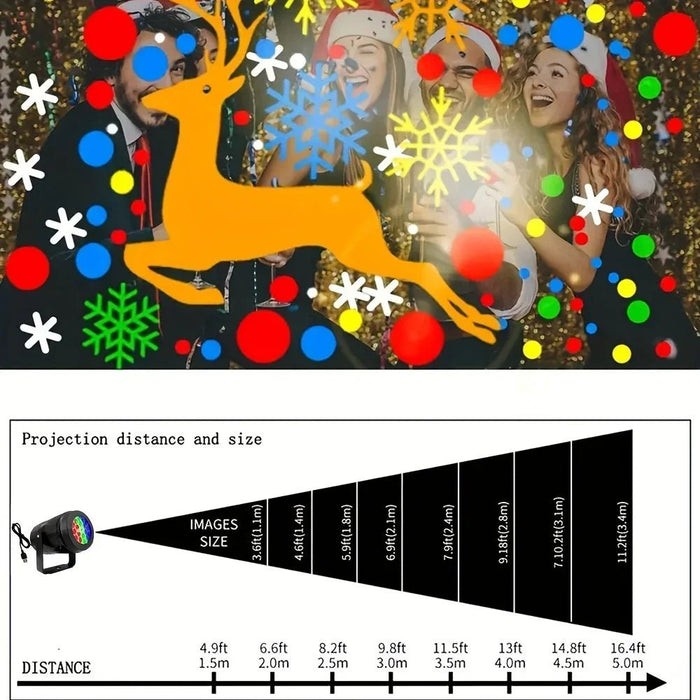 Kerstlaserprojector – 16 patronen – draaibaar & spatwaterdicht - Bivakshop