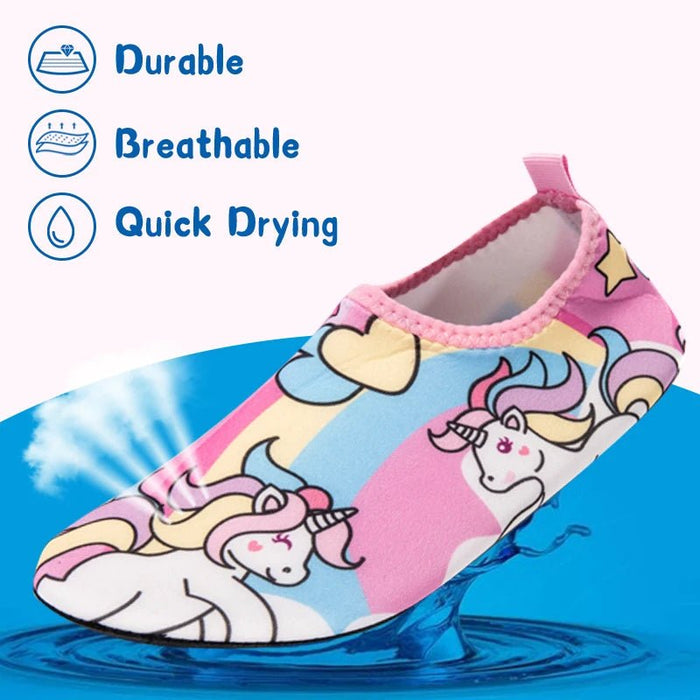 Kids Water Sport Beach Swimming Socks Girl Thin Multi Prints Anti Slip Fitness Yoga Dance Swim Surf Diving Underwater Shoes - Bivakshop
