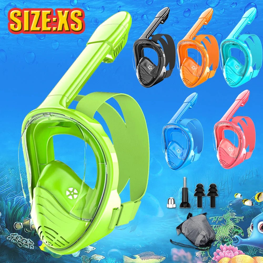 Kinderen volledige gezicht - Snorkelmasker - Met afneembare camera montage - Bivakshop
