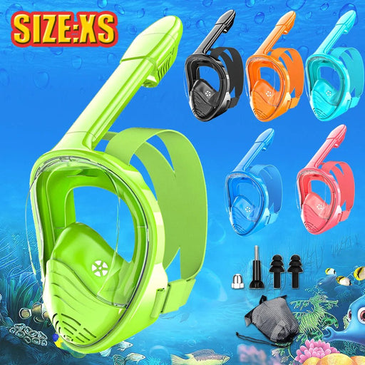 Kinderen volledige gezicht - Snorkelmasker - Met afneembare camera montage - Bivakshop